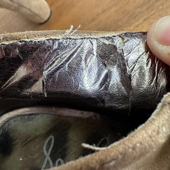 Sam Edelman Simone Booties Brown Suede Elastic Ankle Boots Women's 7.5 M - Picture 8 of 12